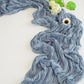 Crepe Table Runner Wedding Party Decoration Pleated Gauze, 90x180cm, 90x300cm, 90x400cm