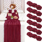 Crepe Table Runner Wedding Party Decoration Pleated Gauze, 90x180cm, 90x300cm, 90x400cm