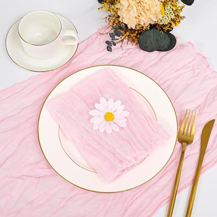 Crepe Table Runner Wedding Party Decoration Pleated Gauze, 90x180cm, 90x300cm, 90x400cm