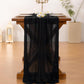 Crepe Table Runner Wedding Party Decoration Pleated Gauze, 90x180cm, 90x300cm, 90x400cm