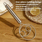 Stainless steel whisk with double coils and long cylindrical handle for mixing batter