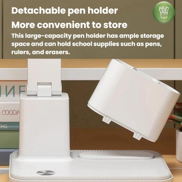 White detachable pen holder for portable LED desk lamp base