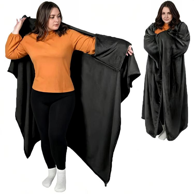 Office/Home Warm Blanket with Sleeves for Outerwear, 177x154cm