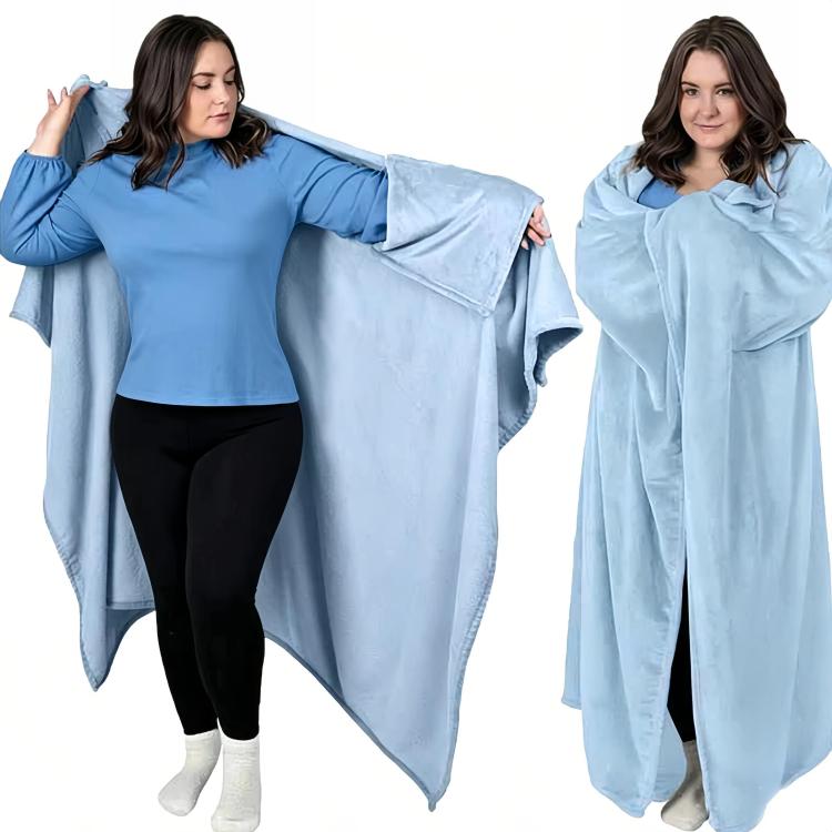 Office/Home Warm Blanket with Sleeves for Outerwear, 177x154cm