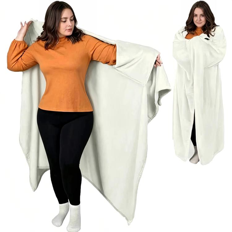 Office/Home Warm Blanket with Sleeves for Outerwear, 177x154cm