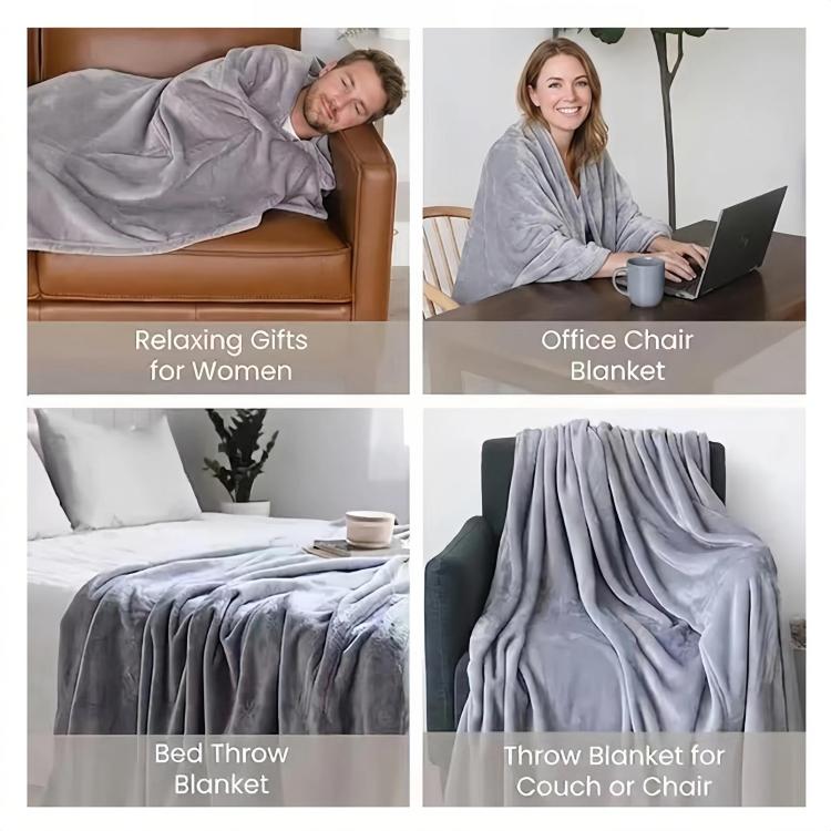 Office/Home Warm Blanket with Sleeves for Outerwear, 177x154cm