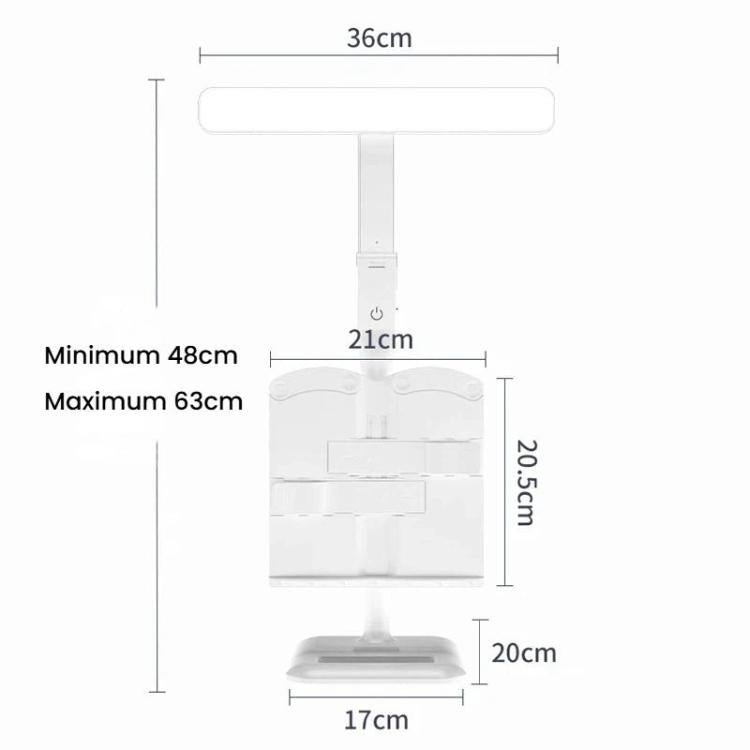 Xiajule Multifunctional Bookshelf Eye-Caring Desk Lamp, Adjustable Brightness LED Bedroom Reading Light