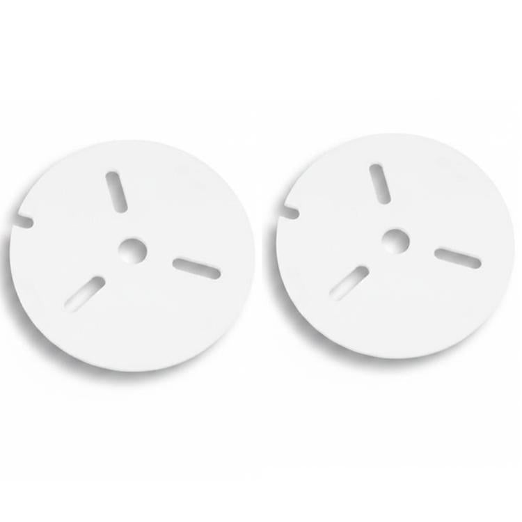 Round white acrylic anti-jump cover with hole cutouts for aquarium lids
