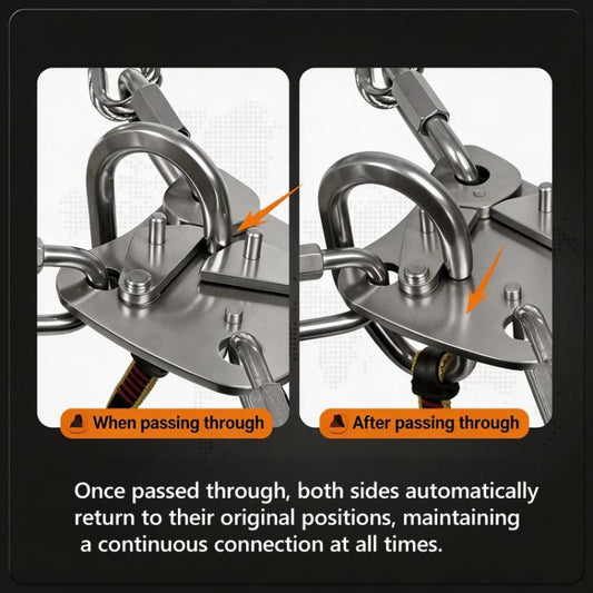 XINDA Continuous Belay System Diverter 304 Stainless Steel Rope Connector for Adventure Parks, Zipline, Vi Ferrata, and High Ropes Courses