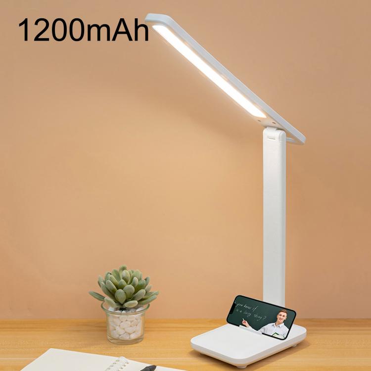 LED folding desk lamp with 1200mAh battery, white light bar and base