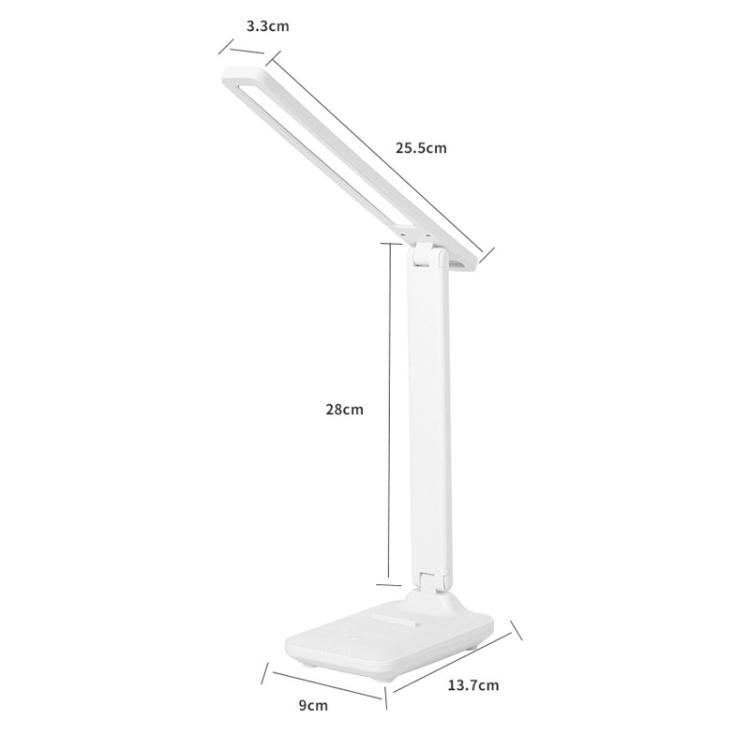 Xiajule LED folding desk lamp with slim light bar and compact base, size shown