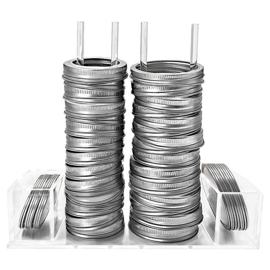 Integrated Acrylic Mason Jar Lid Organizer, Fits 12 Wide-Mouth/12 Standard-Mouth Lids and Rings