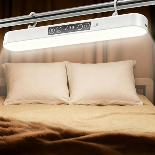 Xiajule Student Dormitory Under-Cabinet Lamp, Magnetic Mount Bed Hanging Light With Hook & Clock Display, Touchscreen, Remote Control