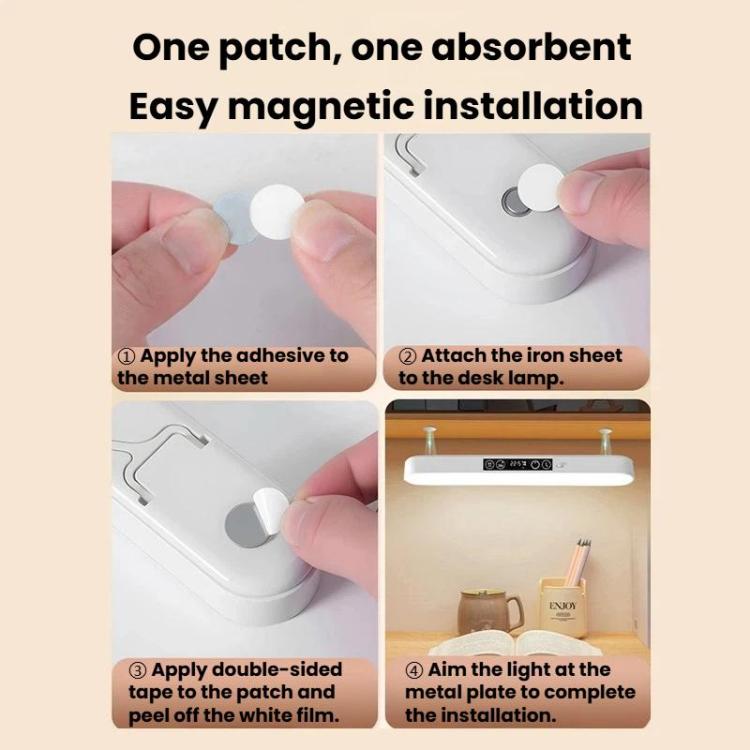 Xiajule Student Dormitory Under-Cabinet Lamp, Magnetic Mount Bed Hanging Light With Hook & Clock Display, Touchscreen, Remote Control