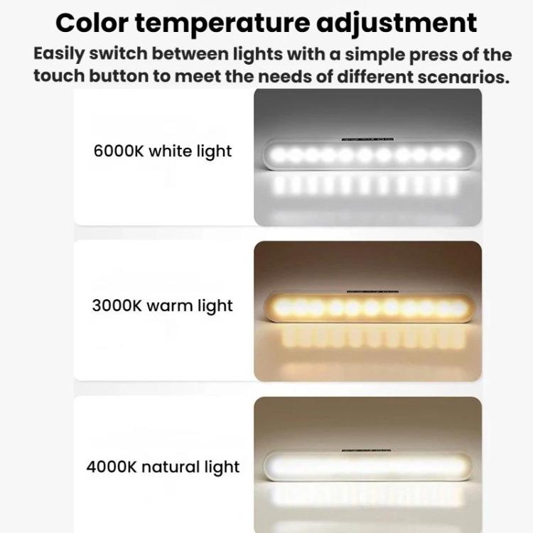 Xiajule Student Dormitory Under-Cabinet Lamp, Magnetic Mount Bed Hanging Light With Hook & Clock Display, Touchscreen, Remote Control