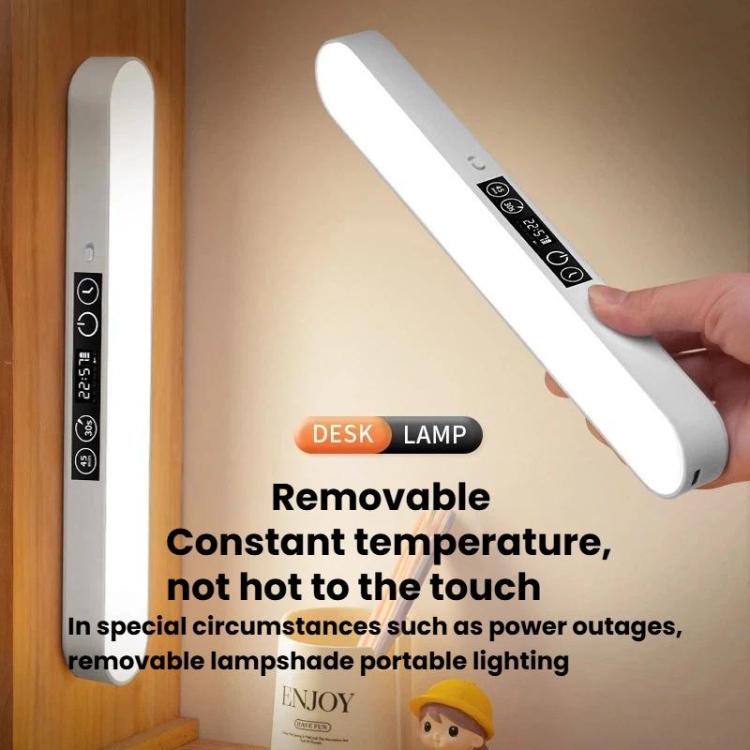 Xiajule Student Dormitory Under-Cabinet Lamp, Magnetic Mount Bed Hanging Light With Hook & Clock Display, Touchscreen, Remote Control