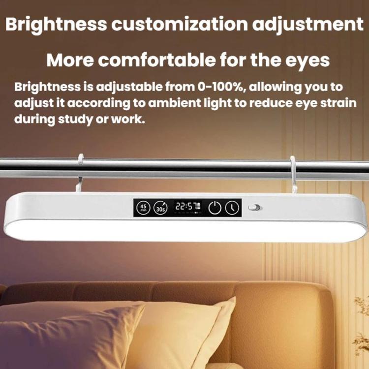 Xiajule Student Dormitory Under-Cabinet Lamp, Magnetic Mount Bed Hanging Light With Hook & Clock Display, Touchscreen, Remote Control