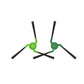 Robot vacuum replacement side brush pair with green hubs and black vanes