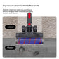 Electric floor brush head with clear roller cover and red power button
