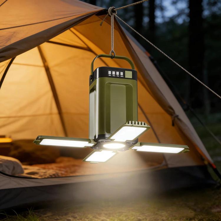 Multifunctional Foldable Camping Light, Outdoor Use LED Tent Light With Hook, 3-leaf, 4-leaf