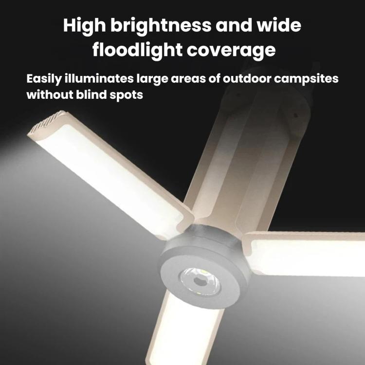 Multifunctional Foldable Camping Light, Outdoor Use LED Tent Light With Hook, 3-leaf, 4-leaf