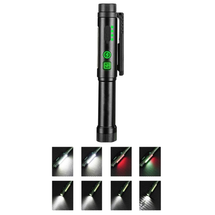 Multifunctional Dual Magnetic Pen Clip Flashlight, Outdoor Portable Inspection Work Pen Light