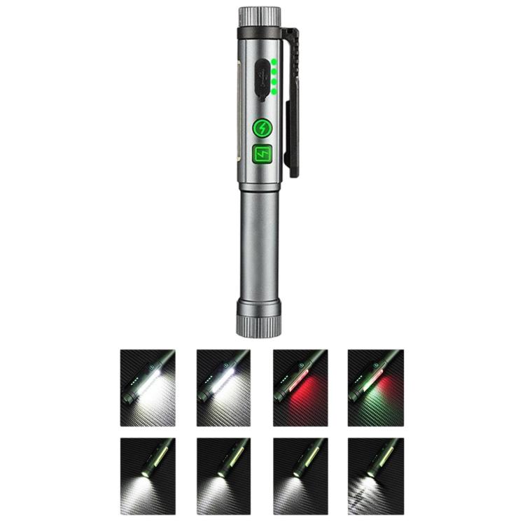 Multifunctional Dual Magnetic Pen Clip Flashlight, Outdoor Portable Inspection Work Pen Light