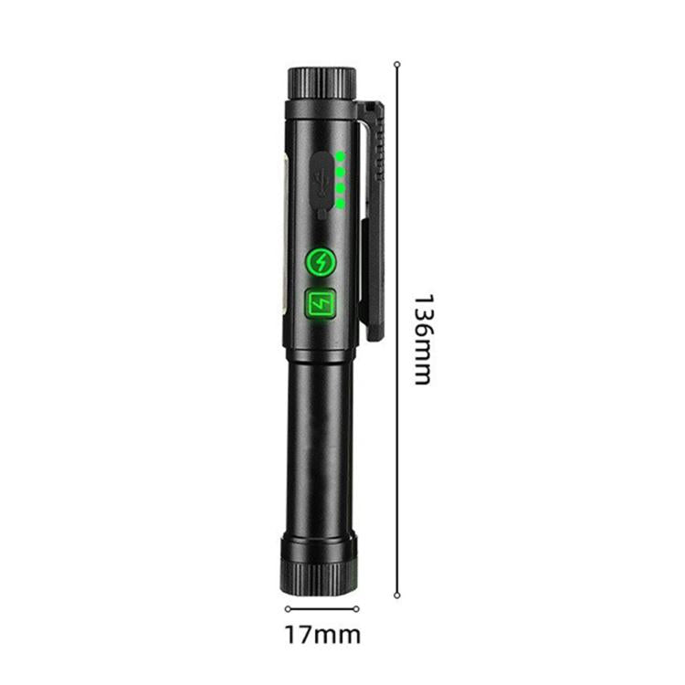 Multifunctional Dual Magnetic Pen Clip Flashlight, Outdoor Portable Inspection Work Pen Light