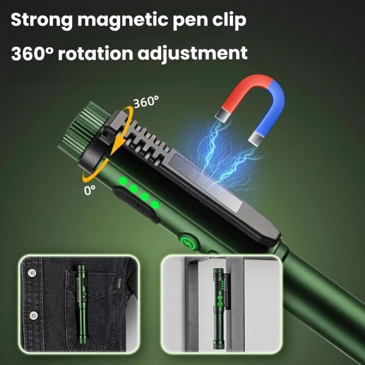 Multifunctional Dual Magnetic Pen Clip Flashlight, Outdoor Portable Inspection Work Pen Light