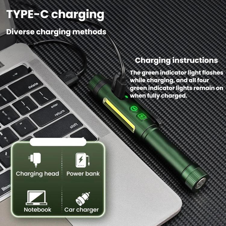 Multifunctional Dual Magnetic Pen Clip Flashlight, Outdoor Portable Inspection Work Pen Light
