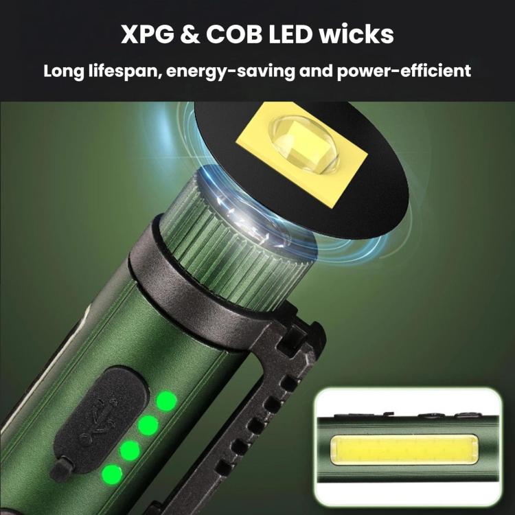 Multifunctional Dual Magnetic Pen Clip Flashlight, Outdoor Portable Inspection Work Pen Light