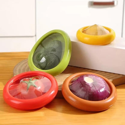 Fruit Storage Container With Silicone Film Seal Mini Fridge Storage Box, LsCook 4-Piece Set