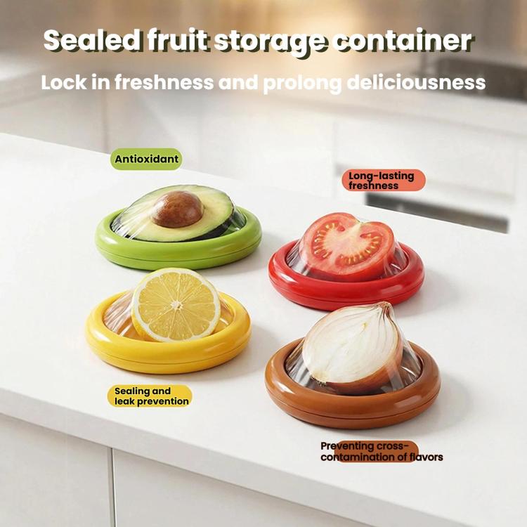 Fruit Storage Container With Silicone Film Seal Mini Fridge Storage Box, LsCook 4-Piece Set