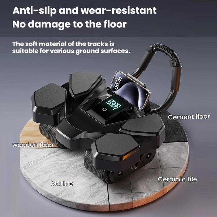 Home Four-Wheel Automatic Rebound Ab Wheel With Timer Function