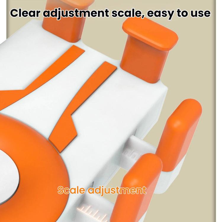 Shockproof phone mount clamp with orange adjustment scale and grooved rails