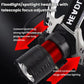 Long-range zoom LED headlamp with telescopic focus adjustment front housing