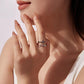 Vintage Cross Copper White Gold Plating Adjustable Ring