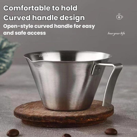 LsCook Thick 304 Stainless Steel 100ml Coffee Brewing Cup With Measurement Markings