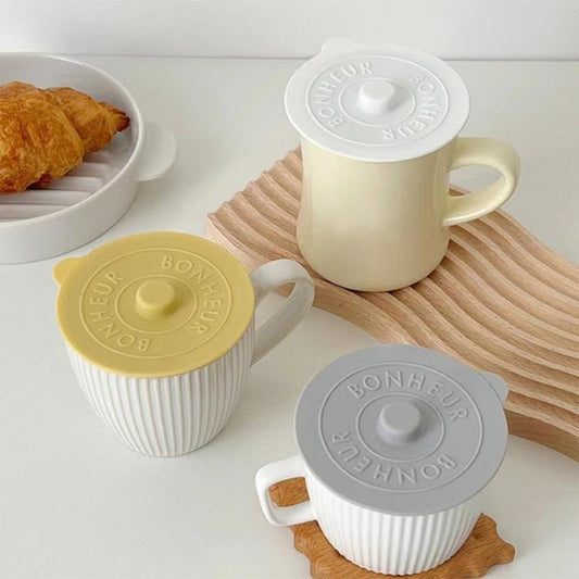 LsCook 3-Piece Set Food-grade Silicone Lid Dust-proof Anti-spill Round Universal High-Temperature Resistant Lid