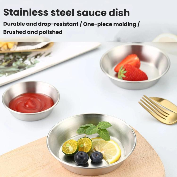 304 Stainless Steel Sauce Dish Round Multi-Purpose Serving Dish, LsCook 8cm