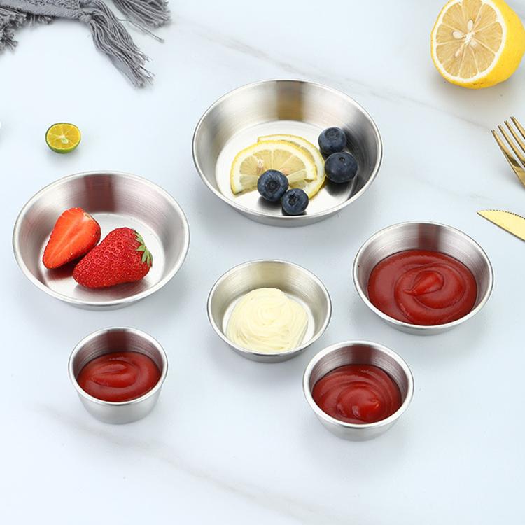 304 Stainless Steel Sauce Dish Round Multi-Purpose Serving Dish, LsCook 8cm