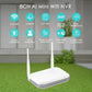 White mini WiFi NVR with two antennas, vented sides, and indicator lights