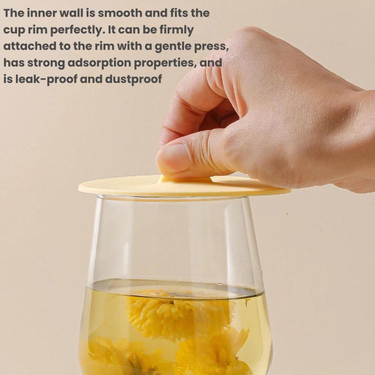 LsCook 3-Piece Set Dust-proof Leak-proof Thickened Food-Grade Silicone Universal Cup Lid