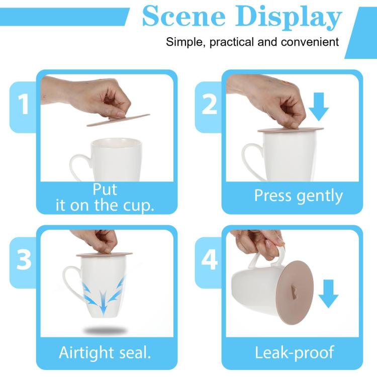 LsCook 3-Piece Set Dust-proof Leak-proof Thickened Food-Grade Silicone Universal Cup Lid