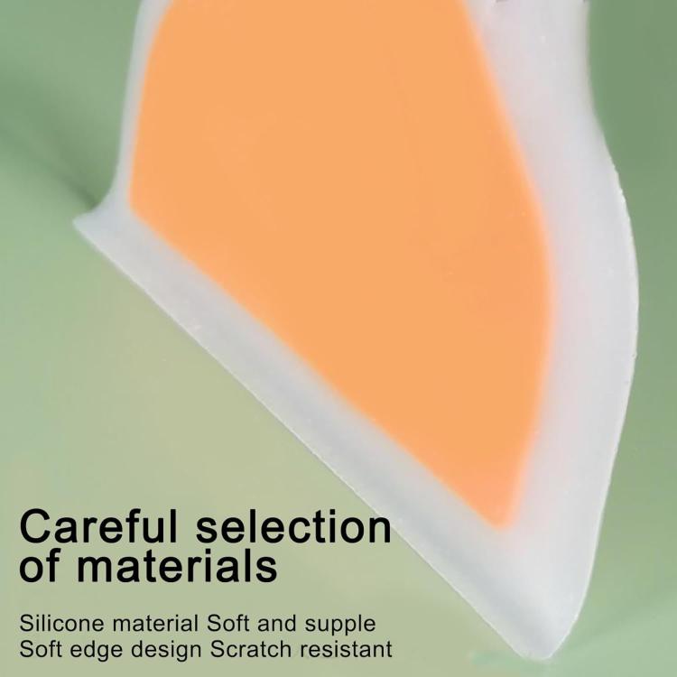 Translucent orange silicone spatula head with white edge detail