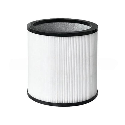 Replacement air purifier filter cartridge with black top and white pleated filter media