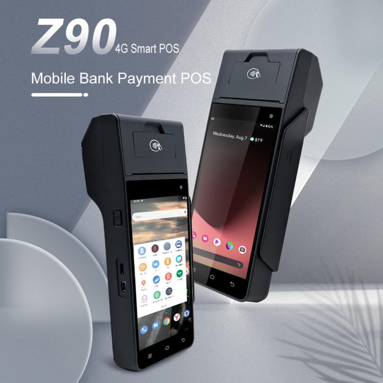 Mobile payment POS terminals with touchscreen, dark gray handheld design