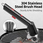 Electric grill brush with 304 stainless steel wire brush head and rotating cleaning wheel
