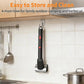 Electric grill brush docked for storage with hanging base and compact cleaning head