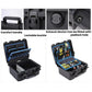 Black shockproof toolbox with comfort handle and lockable buckle on the front